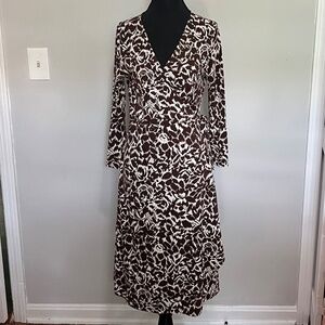 Vintage BCBGMaxAzria Abstract Print Wrap Dress Size Small